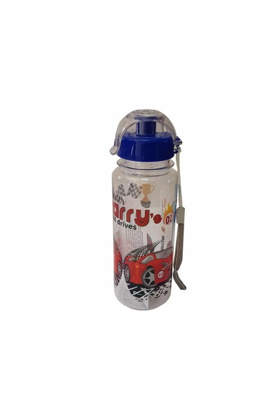 Çiftsan Sticla de apa cu desen pentru copii 500 ml, cu buton de deschidere, Albastru