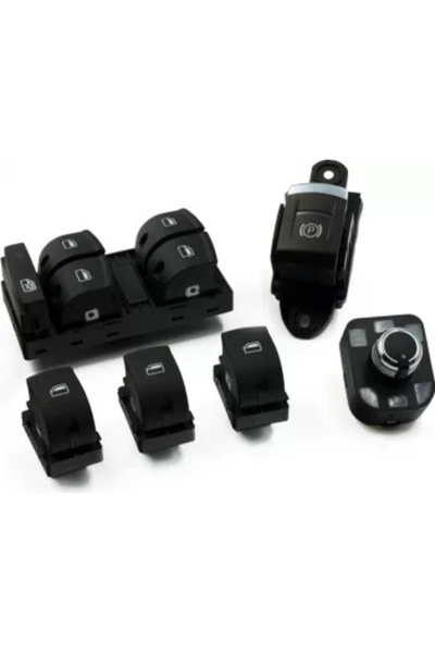 Aftermarket Set butoane geam electric, oglindă și frână de mână pentru Audi A6/S6/C6/Q7/RS6 Allroad Quattro