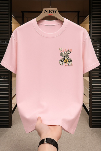 New Shine تي شيرت ريلاكس مطبوع قصة فضفاضة