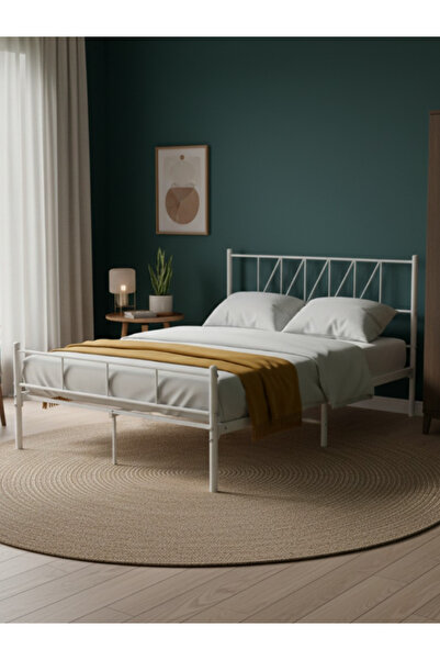 Bec4 A practical and stylish metal bed for bedrooms, 140*200cm