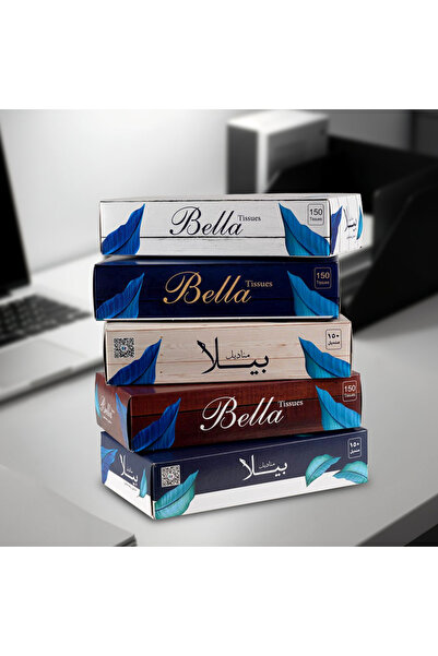 Bella مناديل بيلا ديلوكس وجه فاخرة في كرتون - ٣٦ عبوة، ألوان متنوعة