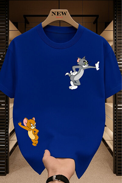 New Shine Tom ve Jerry Baskılı Oversize T-shirt