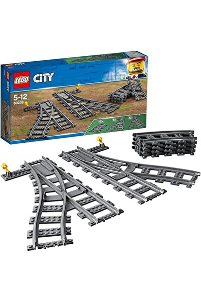 LEGO 60238 City Trains Switch Tracks 6 Pieces - Train Track Extension Pack (Accessory Set)