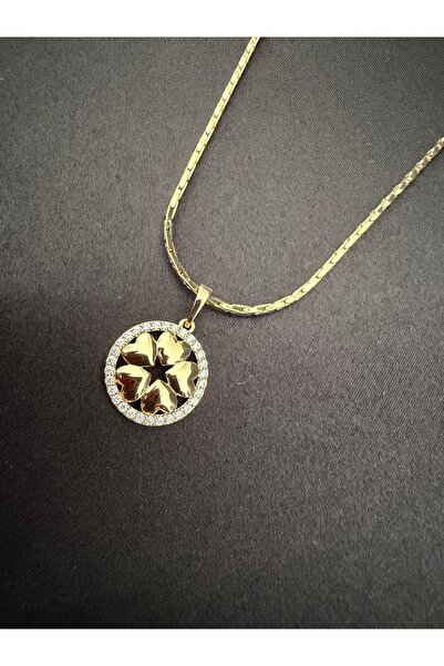 xUPING 14 K Altın Kaplama Yonca Kolye