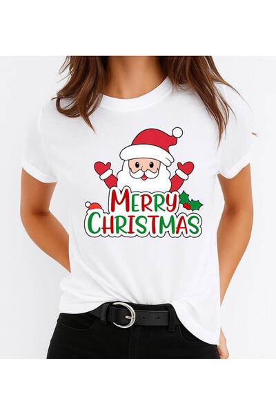 OEM 100% Cotton T-shirt Happy Merry Christmas 4