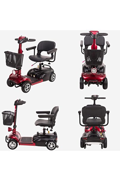 unkown 4-Wheel Foldable Electric Scooter for Adults, 20 km Range, 100 kg Capacity, Headlights & Horn