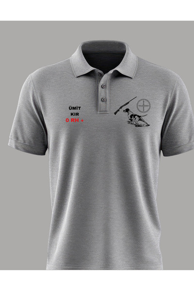BMNAKIŞBASKI "Avcı Ruhuna Özel" Baskılı Polo Tişört - Kişiye Özel İsim ve Kan...