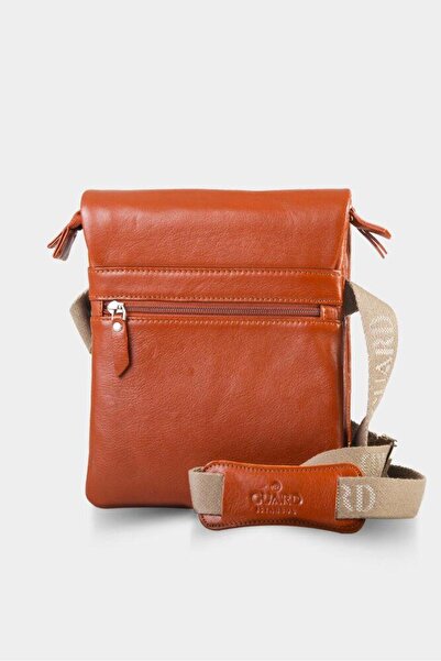 GUARD Tan Leather Shoulder Strap Bag