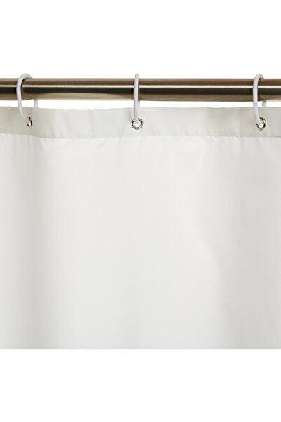 Amazon basics Solid Colour Fabric Shower Curtain, White, 180 x 200cm