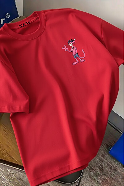 New Shine Оверсайз тениска с принт на пантера