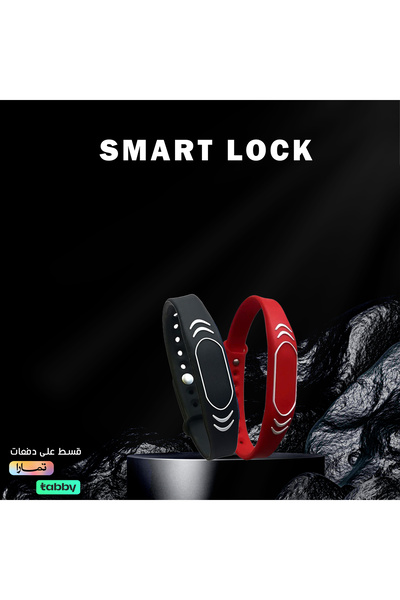 SMART LOCK Wristband with integrated NFC IC card, made of silicone, controls access to locks and is rewritable.