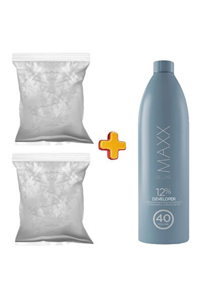 MAXX DELUXE 3'lü Paket Set GRİ Oryal 2x500 gr + 1000 ml Oksidan 40 Volum