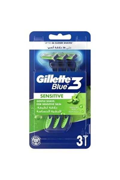 Gillette ماكينة حلاقة بلو 3 بلس اللطيفة للبشرة الحساسة - 3 قطع