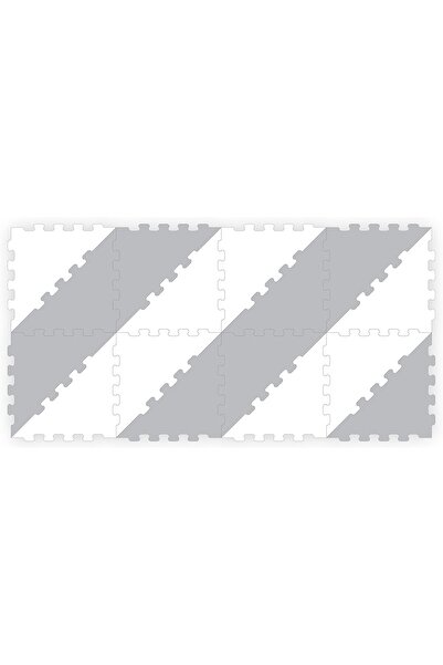 Sunta سجادة أرضية مثلثة الشكل - مزيج ومطابقة، 16 قطعة (رمادي)