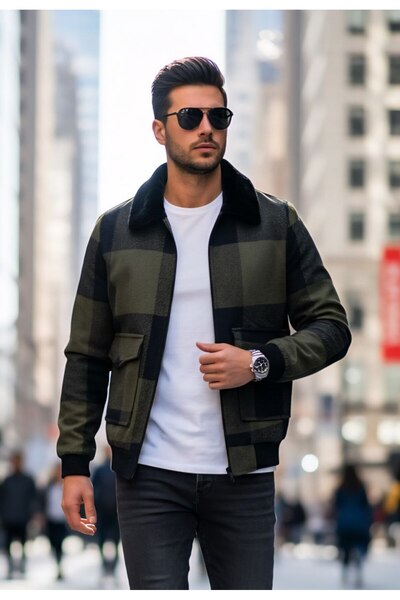 VEZİR MODA ERKEK KIŞLIK ASTARLI KÜRKLÜ KAŞE CEKET