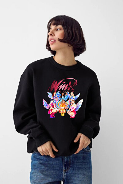 barsdepo Manifest Winx Baskılı Tişört, Oversize Unisex Tişört Çocuk / Yetişkin