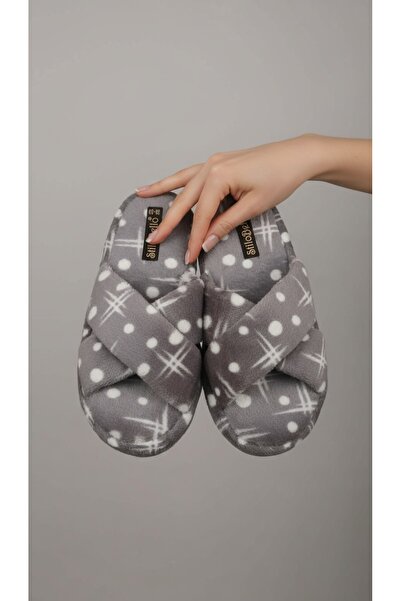 gigigiyim Cross Polka Dot Patterned Women's Home Slippers