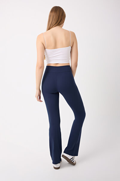 Silinsta Women's Navy Blue High Waist Flared t Shaping / Sculpting Soft Touch Tights