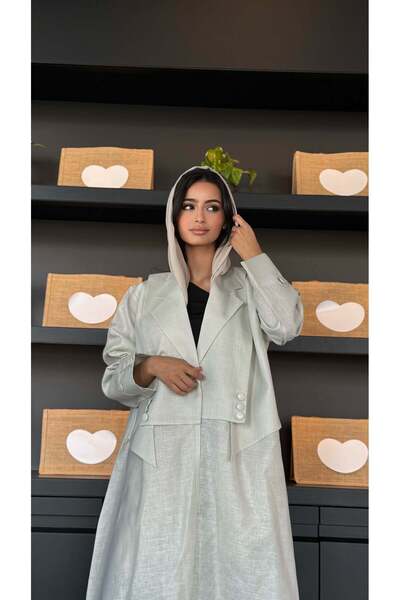 AYA mw1506-Abaya-Linen-Light-Green-Summer