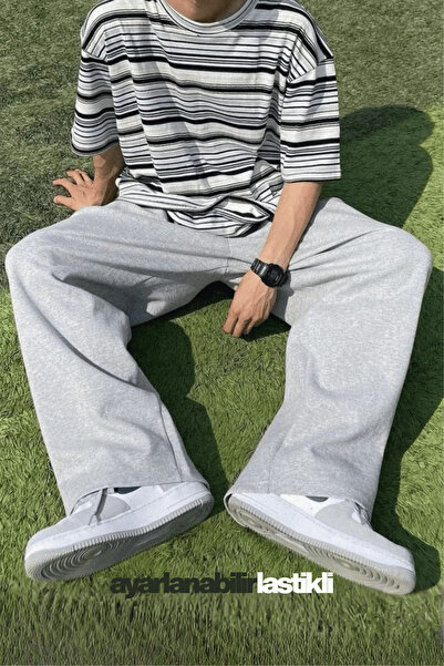 vladivosto Φαρδιά φούτερ παντελόνια με άνετη εφαρμογή, μονόχρωμα, με λεπτομέρ...