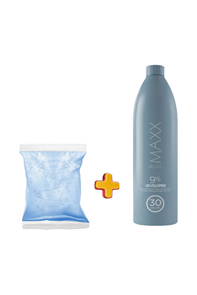 MAXX DELUXE 2'li Paket Set MAVİ Oryal 500 gr + 1000 ml Oksidan 30 Volum