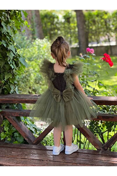 ABİYEKİDS Tulle Glitter Children's Evening Dress Birthday Party Wedding Dress 1/4 Years Old Aby241
