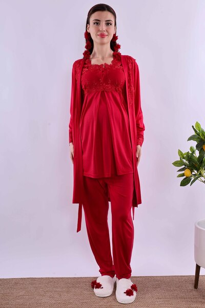 ByLohusa Effortt Cherry Dressing Gown Maternity Maternity Pajama Set