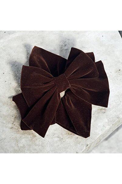 Rachel Suede Velvet Bitter Brown Square Bag Buckle and Bow Buckle Set of 2 - 15 cm