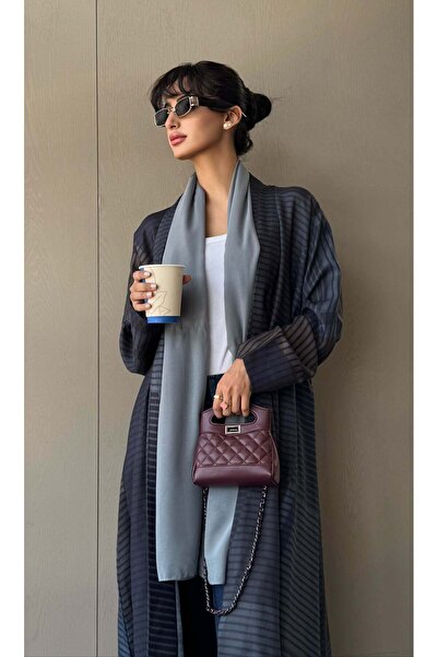 AYA mw1402-Abaya-Linen-Print-Text-Cloche