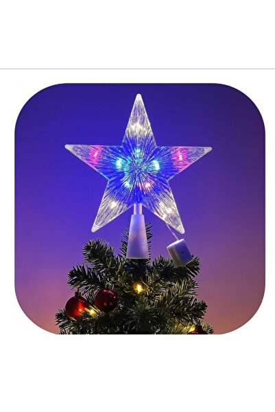 First Choice Big Christmas Star Ornament 21 x 21 cm with Multicolor LED Lights