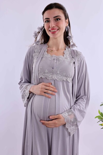 ByLohusa Effortt Gray Pregnant Maternity Set