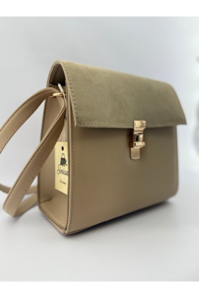 SİNİSA BAG Women's Vintage Model Suede Detailed Shoulder Bag