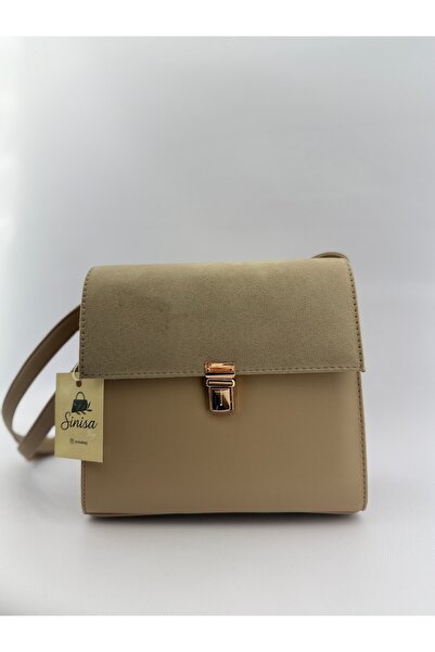 SİNİSA BAG Women's Vintage Model Suede Detailed Shoulder Bag