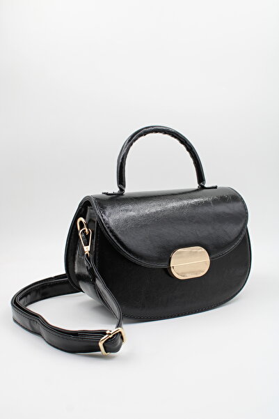 LASSO Geantă de mână, de umăr și de braț, din piele neagră, cu 3 compartiment...