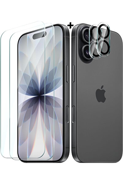 m.tk moveteck iPhone 17 Compatible Camera Protection Lens Protector Transparent Tempered Glass + Screen Protector Glass Set 2in1