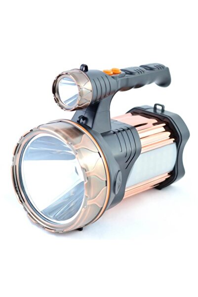 KlaussTech Portable LED Flashlight, 100 W, 5 Lighting Modes, USB Port, 2 Light Types, Rechargeable