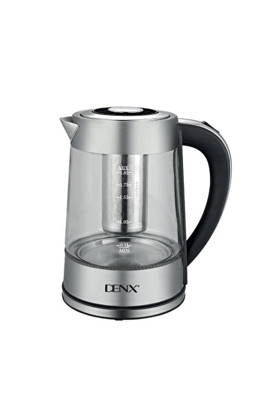 Denx DX3408 Electric Kettle with Borosilicate Glass, 1.8 Liter Capacity, 1500 Watts