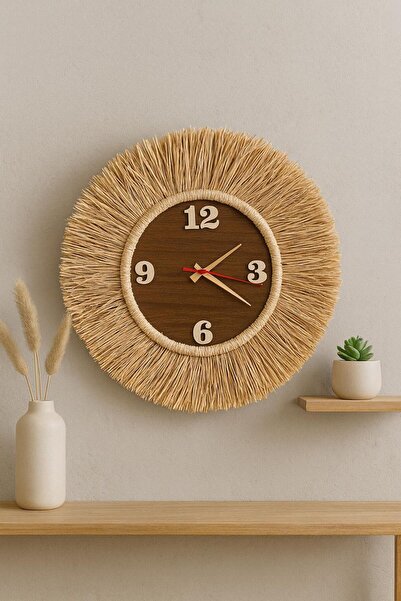 MONA BOHEM DEKORATİF DUVAR SAATİ-DOĞAL PÜSKÜLLÜ TASARIM
