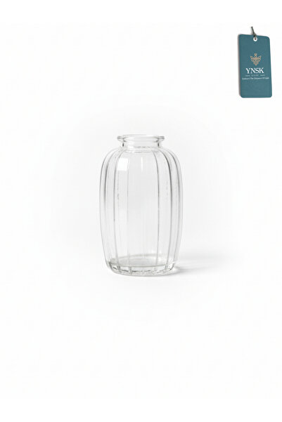 YNSK فخامة |   مزهرية زجاجية بتصميم بسيط - 6 × 12 × 4 سم