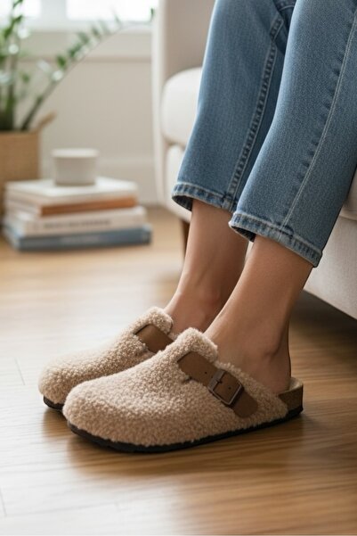 LAND OF CORK LC Natural Cork Sole Arch Supported Unisex Anatomical Real Fur Slippers