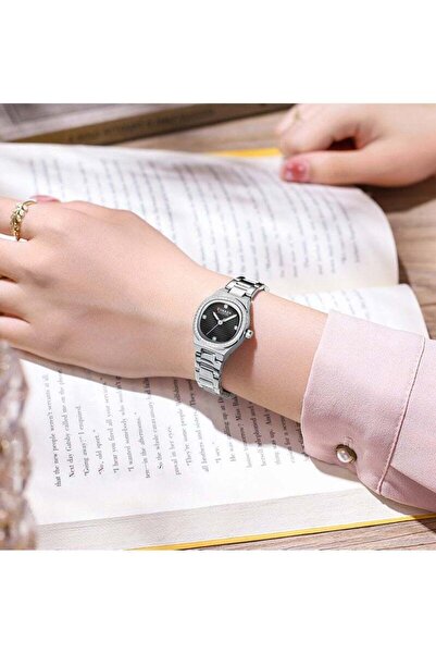 Curren -9101 Original Brand Stainless Steel Band Wrist Watch For Women With Free Box