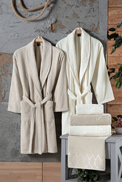 Fiesta Tekstil Elite 6 Piece Partial Velvet Robe Set