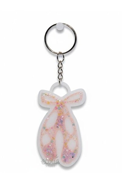 ecolia store Glitter Ballet Shoe Keychain & Bag Charm – Pink Puss Design