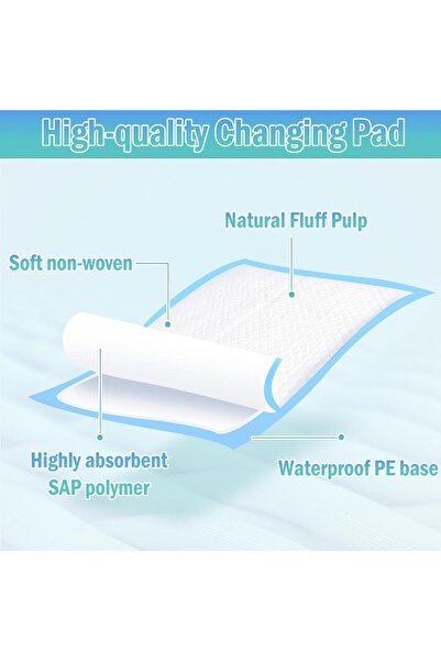 Generic 100 Disposable Diaper Changing Pads by Rosinha, Waterproof Breathable Underpads, 17 in × 13 in
