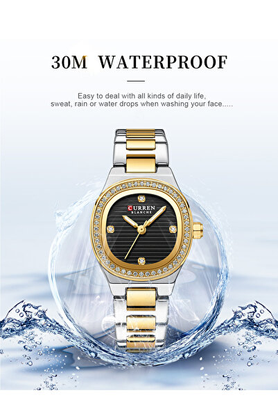 Curren -9101 Original Brand Stainless Steel Band Wrist Watch For Women With Free Box