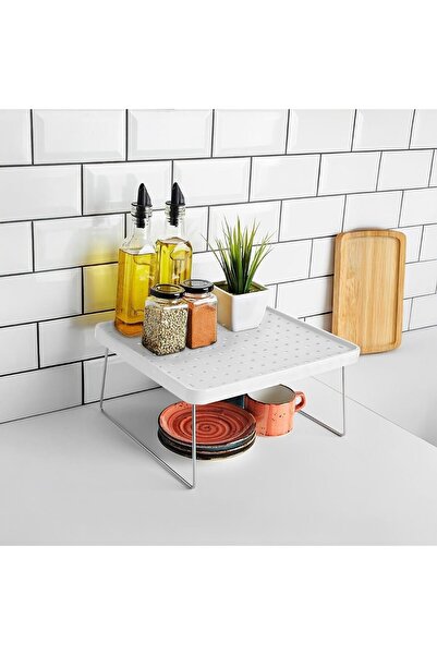 coverest Kitchen Organizer Shelf, Countertop Organizer, Spice Rack and Plate Rack, Cabinet Interior Use 2-Piece Set