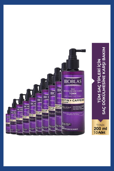 Bioblas Kafein Arjinin Biotin Saç Dökülmesi Karşıtı Tonik 200 Ml 10 Adet