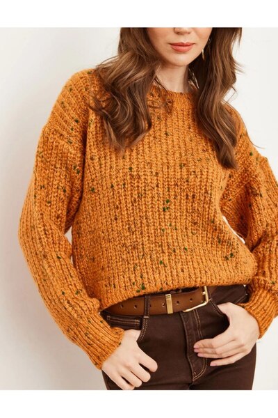 Afili butik Colorful Melange Oversized Knitwear Sweater