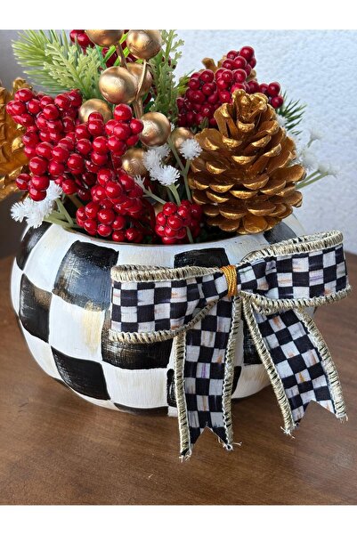 Store BesArt - MacKenzie Kurdeleli Seramik Dama Kabak Dekor Aksesuar Yılbaşı ...