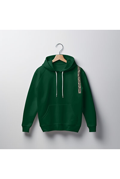 Dad&Children سويت شيرت عمودي بتصميم عرقي للجنسين باللون الأخضر الداكن مقاس قي...